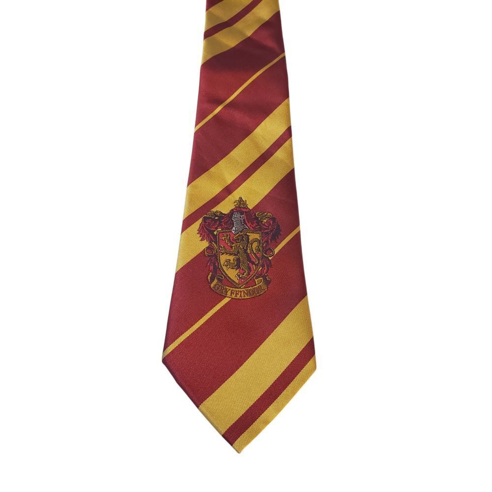 Harry Potter Gryffindor Teen Kid Tie Necktie Designer Gold Burgundy Stripe Logo